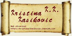 Kristina Kašiković vizit kartica